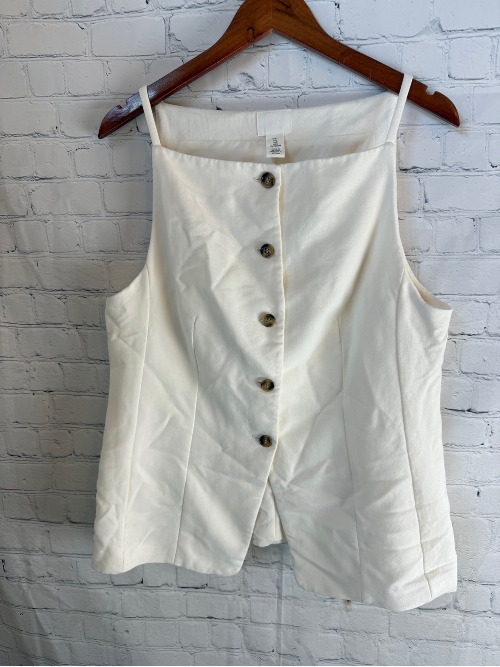 H&M White Button-Front Camisole Tank